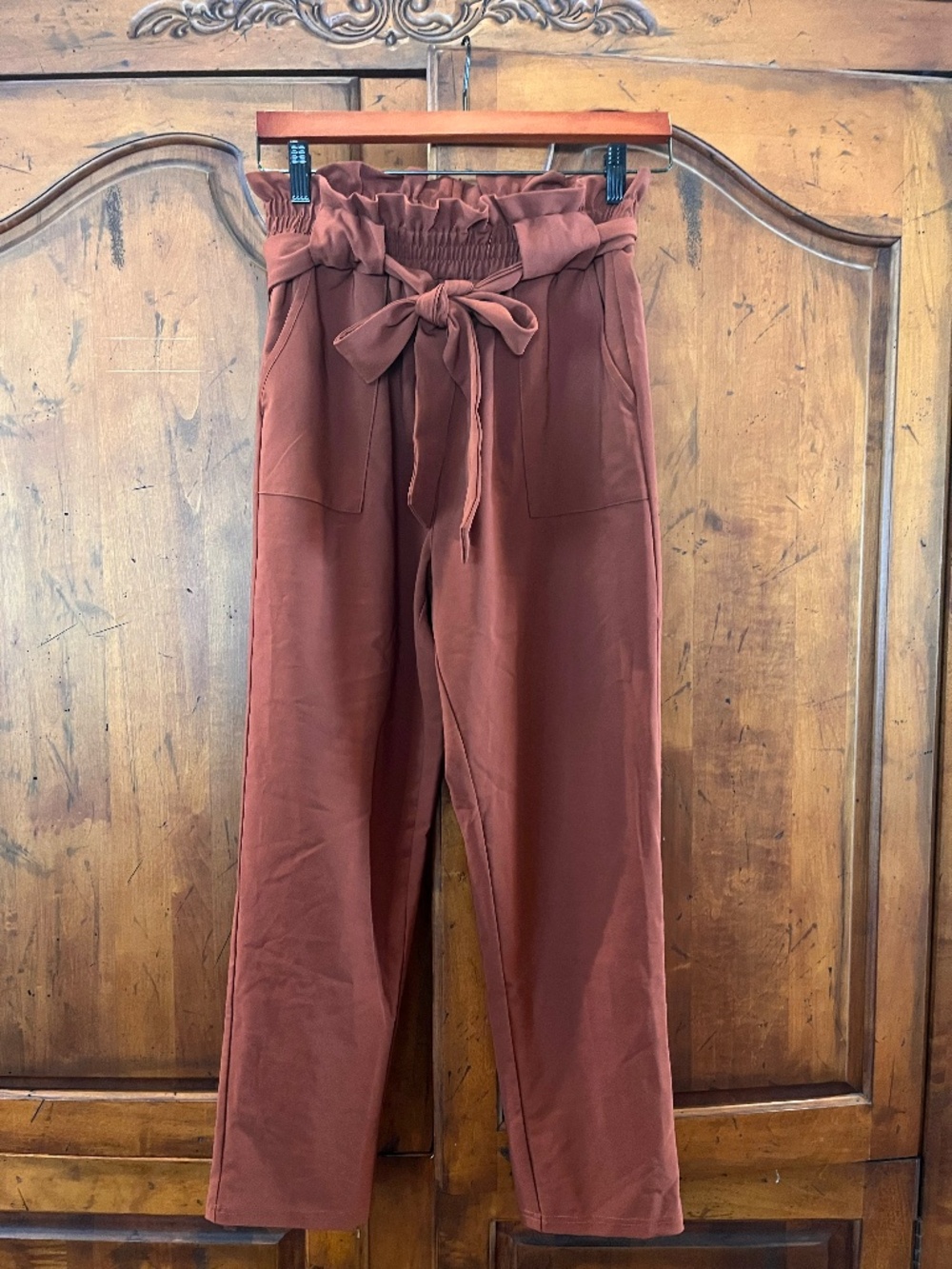 GRACE KARIN Women Work Pants, High Waist Paperbag Pants SIZE M